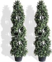 Momoplant White Fruit Artificial Boxwood Topiary