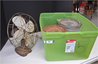 Vintage Fan & Three Minnow Buckets