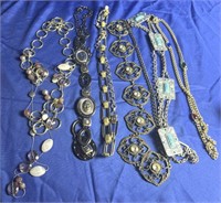 Group of chained jewel belts