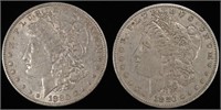 (2) 1880-O MORGAN DOLLARS XF/AU
