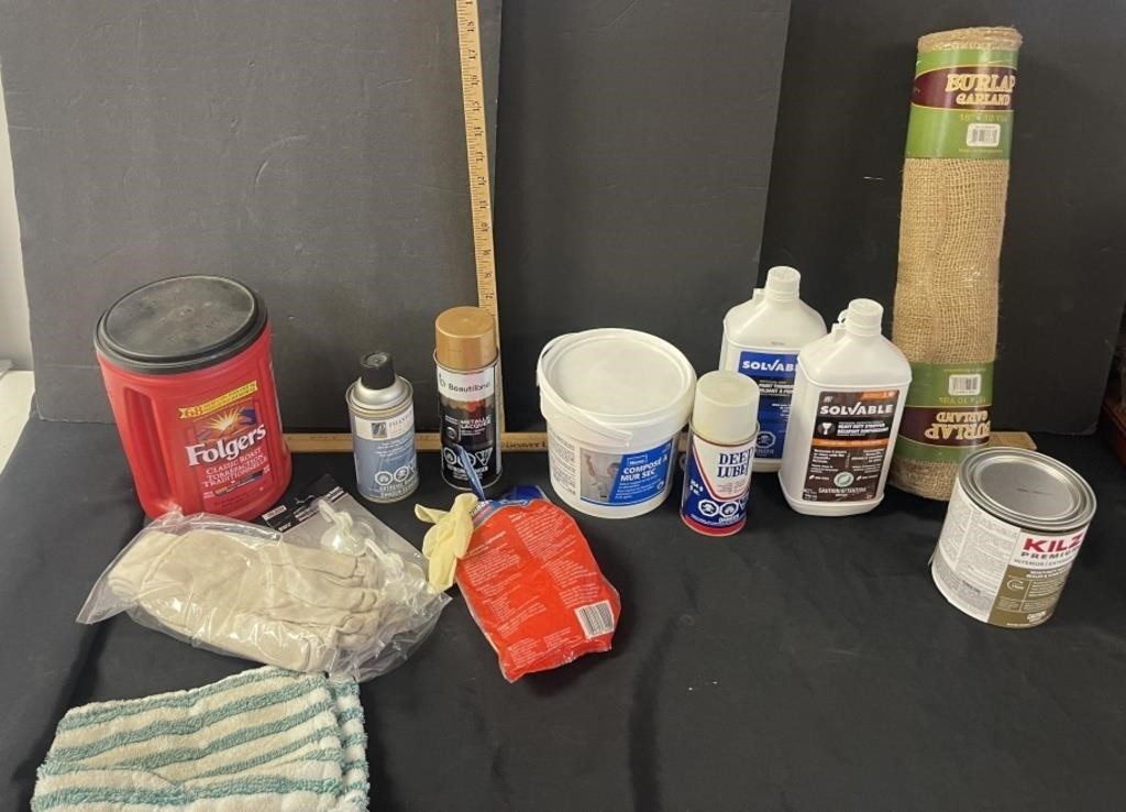 Miscellaneous box lot-primer/ drywall compound/