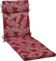 Outdoor Chaise Cushion, 21 x 72 Red Leaf Palm
