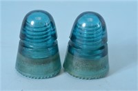 Pair of Hemingray Glass Insulators