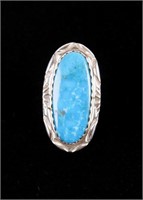Navajo Fox Turquoise Sterling Silver Ring