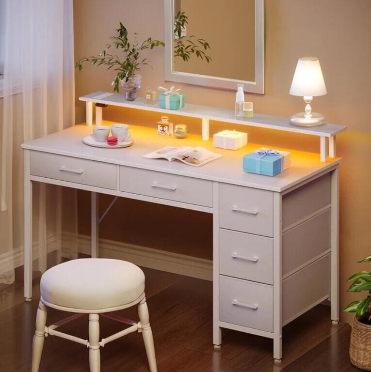 Linze Computer Desk with Drawers RGB + USB Ports