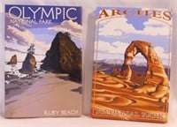 4 National Parks stretched canvas prints, 8" x 12"