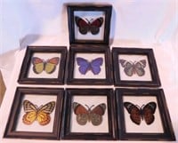 7 framed fabric ? butterflies, 6" sq.