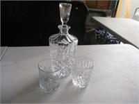 crystal decanter and glasses .