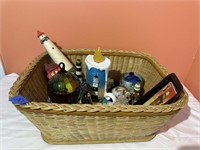 Basket of Assorted Souvenir & Decorative Items