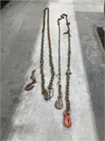 2- Chains with Hooks, 1- 12 ft, 1- 11ft with