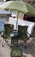 Double Chair w/Umbrella & Cooler