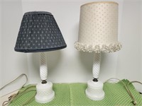Lamps, Milk glass base, matching pair