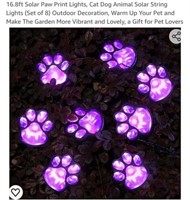 MSRP $22 Solar Paw Print Outdoor Lights