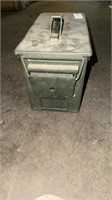 Vintage antique metal army green ammo box