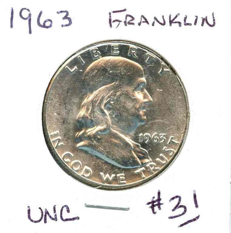 1963 Franklin Half Dollar - Nice Color,