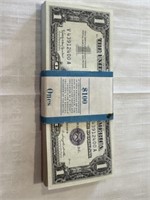 100 $1 1957B Silver Certificates Consecutive