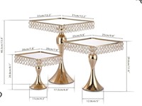 New 3 PC  Crystal Wedding Cake Stands, 8/10/12