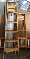 (2) Wood Household Folding Ladders