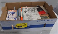 (AB) Box of vtg pamphlets and family albums