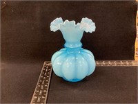 Vintage Fenton Baby Blue Glass Vase