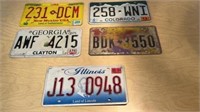 5pc Metal State Auto License Plates assortment B