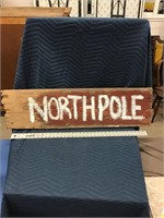 Rustic Wood North Pole Sign Christmas Decor