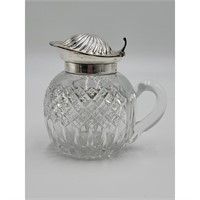 Cut Glass Syrup Jar With Gorham Silver-plate Top