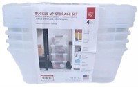 Iris Buckle-Up Storage Set 12.9 Quart 4 Pack