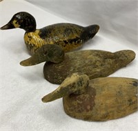 Antique wooden duck decoys