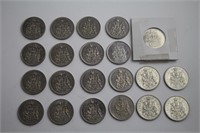 TWENTY ONE CANADIAN FIFTY CENT COINS