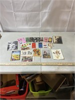 Assorted postcards, matchbooks