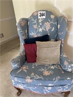 Blue Flowered Upholstered Chair (UpLoft)