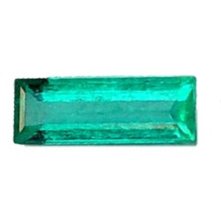 Genuine 0.11ct Baguette Shape Emerald