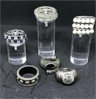 Selection of Sterling Silver Rings (lot of 9)