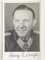WWII Heinz Lange signed photo