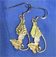 925 STERLING SILVER GOLD PLATED EARRINGS