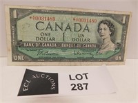 1954 CANADA 1 DOLLAR NOTE BEATY RASAMINISKY