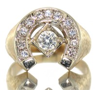 14kt Gold Gent's 3/4 ct Diamond Horseshoe Ring