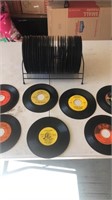 45 rpm records and rack