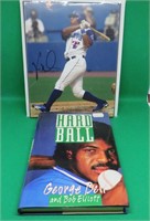 Vernon Wells Signed 8"x10" Plaque + 1990 Book Bell