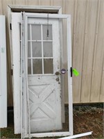 Exterior and storm door.