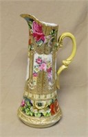 Victorian Hand Painted Porcelain Tankard.