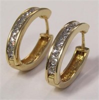 14k Yellow Gold .50 TW Diamond Earrings
