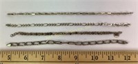 (4) sterling bracelets 27 grams
