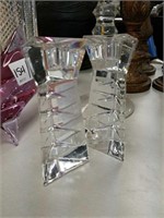 Two crystal candle holder
