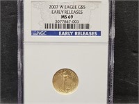 2007 W. Eagle G$5 Early Releases  Graded MS 69