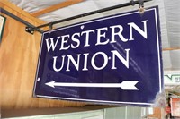 Western Union Porcelian Sign 2 sided ( Sign only