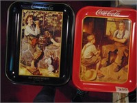 (2) Coca-Cola Trays