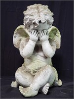 Composite cherub garden figure