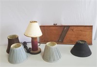 Lot Vintage Slaw Cutter, Repurposed Spool Lamp